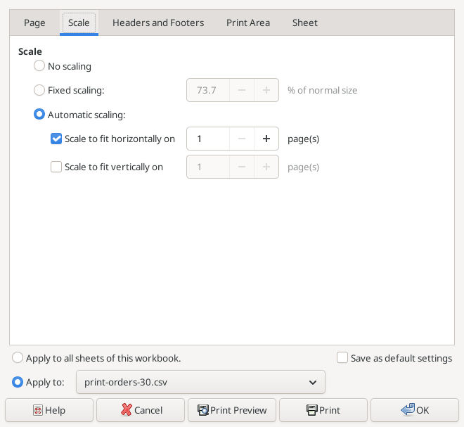 Gnumeric 1.12.57 horizontal one-page limit with the vertical limit cleared